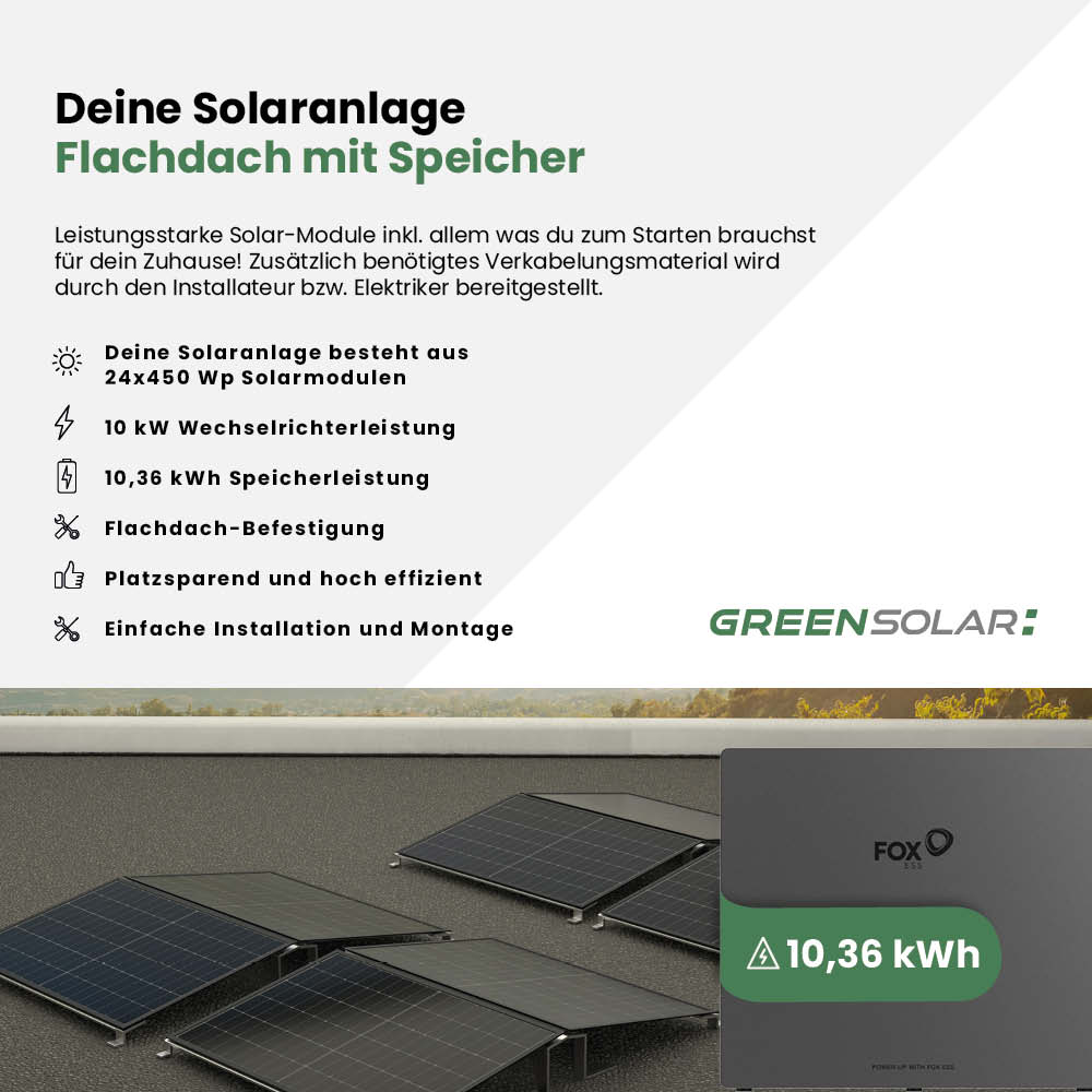 Solaranlage Flachdach 10kWp mit Speicher 10,36 kWh – Bild 2