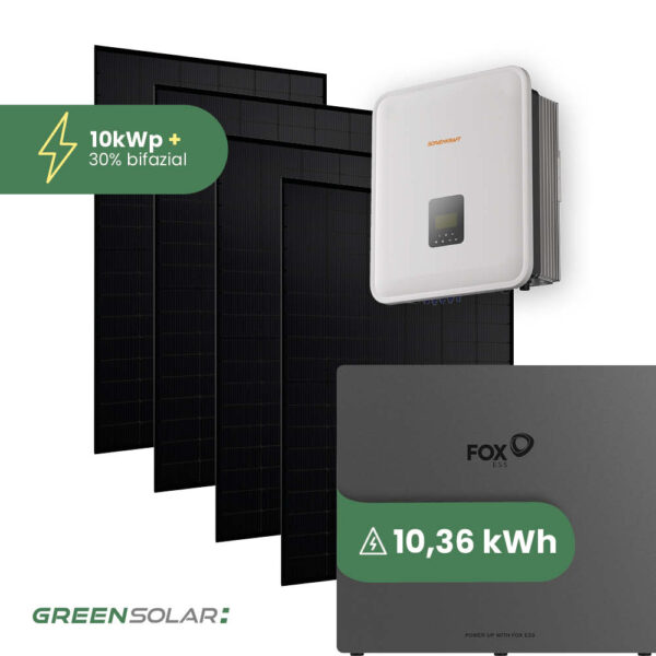 Solaranlage 10kWp mit Speicher 10,36 kWh ohne Halterung
