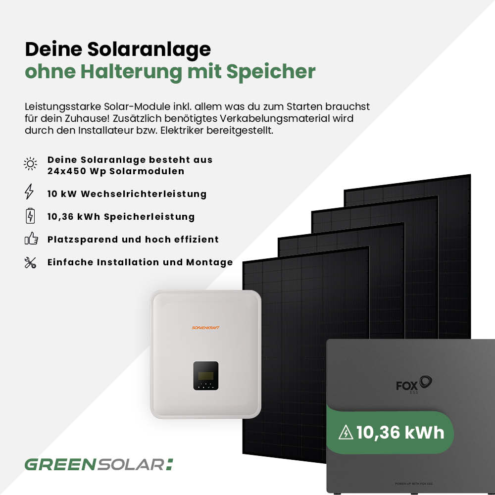 Solaranlage 10kWp mit Speicher 10,36 kWh ohne Halterung – Bild 2