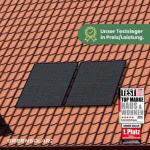 Balkonkraftwerk Ziegelddach 900/800 black bifazial