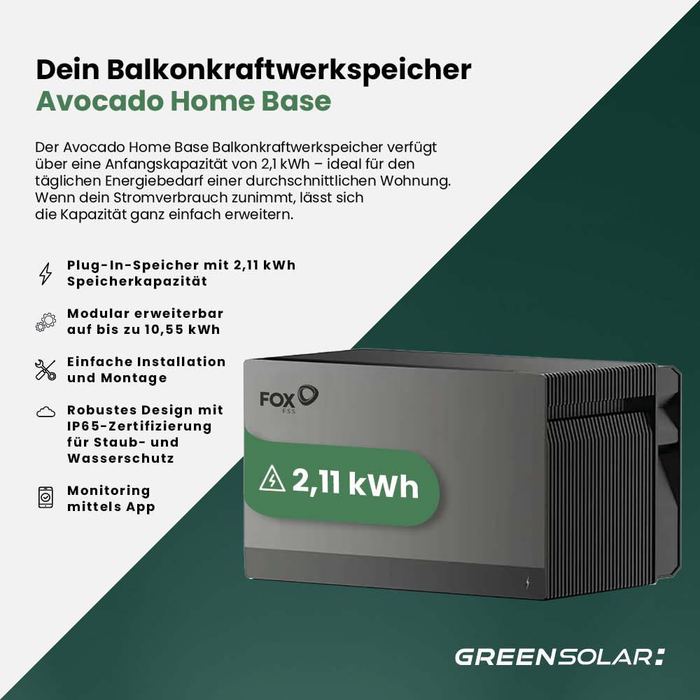 Balkonkraftwerk-Speicher Avocado Home Base 2 kWh – Bild 2