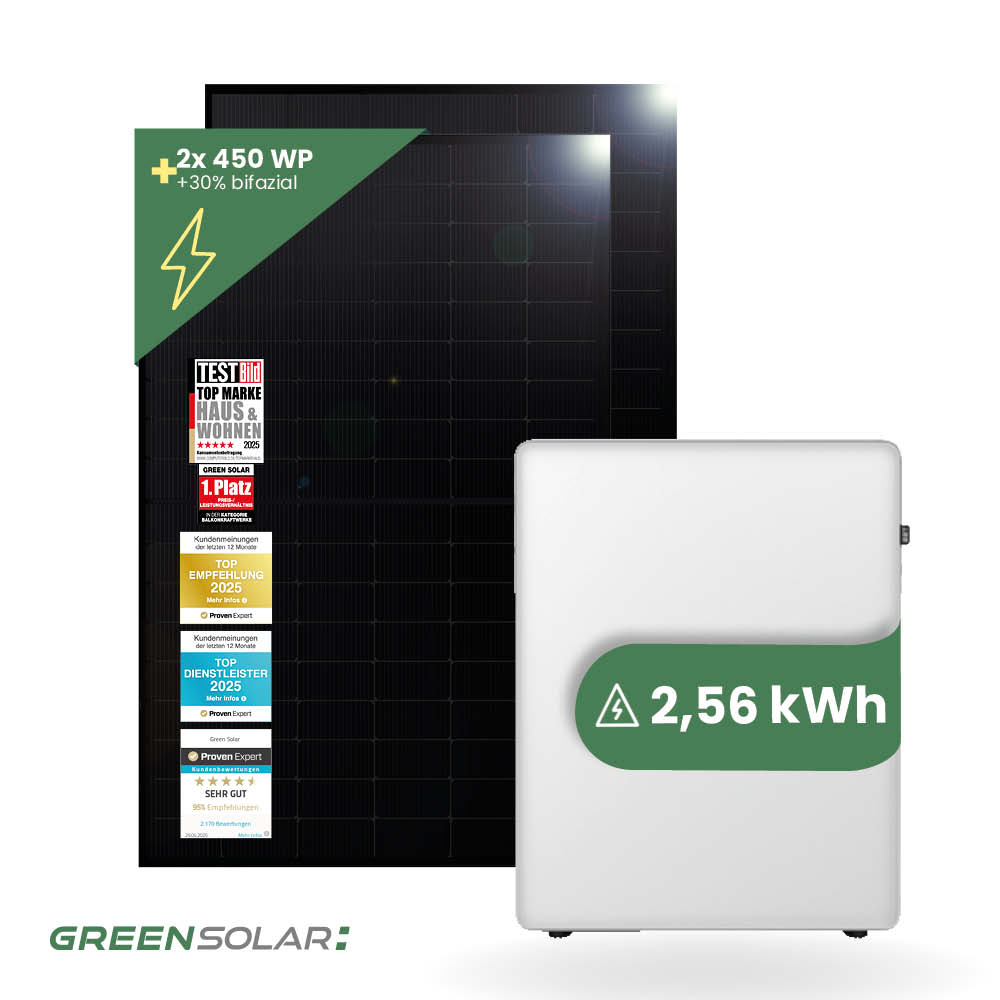 Balkonkraftwerk Basis M 900W mit EET SolMate 3