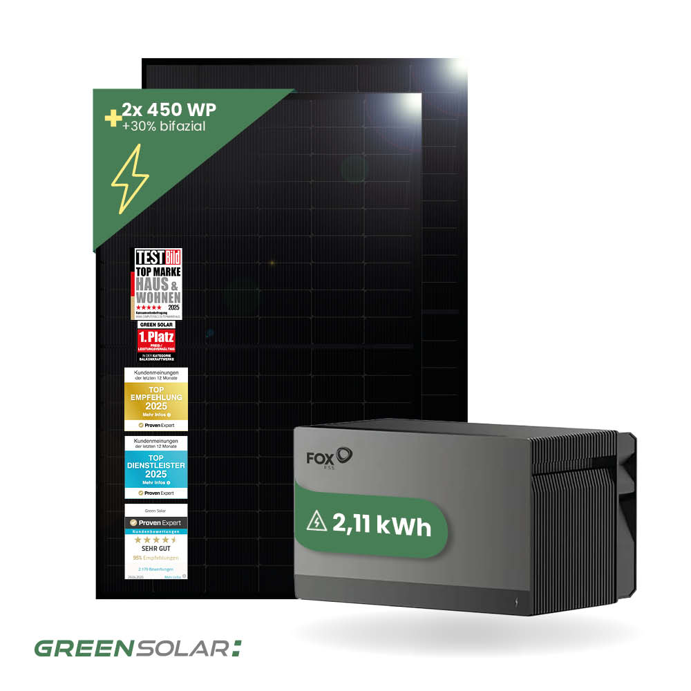 Balkonkraftwerk Basis M 900W mit Avocado Home Base