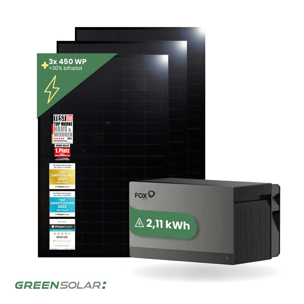 Balkonkraftwerk Basis L 1350W mit Avocado Home Base